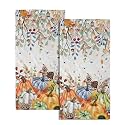 Giwawa Autumn Pumpkin Hand Towels Maple Leaves Bath Fingertip Towel Set of 2 Thanksgiving Soft Absorbent Dish Wash Cloth Kitchen Home Hotel Decor
