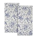 Giwawa Chinoiserie Flowers Hand Towels Blue Leaves Decorative Bath Towel Set of 2 Soft Absorbent Towel for Kitchen Guest Room Bathroom Gym Decor