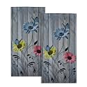 Giwawa Colorful Floral Hand Towels Set of 2 Rustic Daisy Fingertip Towel Soft Absorbent Guest Bath Towel Kitchen Dish Towel for Spa Home Bathroom