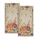 Giwawa Fall Retro Pumpkin Hand Towels Set of 2 Flower Leaves Fingertip Towel Decorative Soft Highly Absorbent Bath Towels for Home Hotel Gym Spa