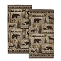 Giwawa Forest Bear Deer Hand Towels Set of 2 Woodland Wildlife Decorative Face Towels Soft Absorbent Dish Wash Cloth for Kitchen Bathroom Hotel