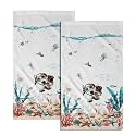 Giwawa Funny Dog Hand Towels Set of 2 Teal Blue Sea Ocean Small Bath Towels Soft Absorbent Decorative Towels for Kitchen Dish Spa Yoga Guest