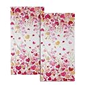 Giwawa Pink Heart Hand Towels Set of 2 Romantic Love Soft Absorbent Decorative Hand Bath Towels Kitchen Dish Towels for Bathroom Sports Yoga Home