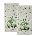Giwawa Shamrock Gnome Hand Towels Set of 2 Lucky Clover Decorative Kitchen Dish Towels Soft Absorbent Hand Bath Towels for Hotel Sports Yoga Home