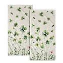 Giwawa St Patrick's Day Hand Towels Set of 2 Shamrock Floral Dish Towels Soft Absorbent Quick Dry Bath Towels for Kitchen Guest Gym Hotel Decor