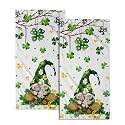 Giwawa St Patrick's Day Hand Towels Set of 2 Shamrock Gnome Decorative Soft Fingertip Towels Holiday Dish Wash Cloth for Hotel Bathroom Gym Home