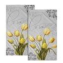 Giwawa Tulip Floral Hand Towels Set of 2 Yellow Flower Soft Absorbent Face Towels Decorative Bathroom Quick Dry Towels for Hotel Gym Spa