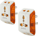 Gizga Essentials 3 Pin Multi Plug Socket | Universal Adapter with Compact Design, (Pack of 2) 6 A Three Pin Socket