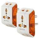 Gizga Essentials 3 Pin Multi Plug Socket | Universal Travel Adaptor with Multiple Charging Ports, 6A Support, Compact Design | for Laptop, Smartphone, Hair Dryer, Iron Pack of 2