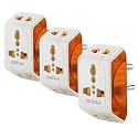 Gizga Essentials 3 Pin Multi Plug Socket | Universal Travel Adaptor with Multiple Charging Ports, 6A Support, Compact Design | for Laptop, Smartphone, Hair Dryer, Iron Pack of 3