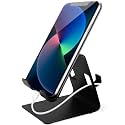 GIZGA essentials AirCase Portable Mobile Tabletop Holder,Precise Cutout to Enable Charging During Use,Sturdy Metal,Mobile Charging Support,for All Smartphones&Tablets,Anti-Slip Rubber Pads,Black