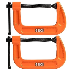 gizmo c-clamp c clamps set heavy duty g-clamp with chrome plated screw pack of 2 6 inch