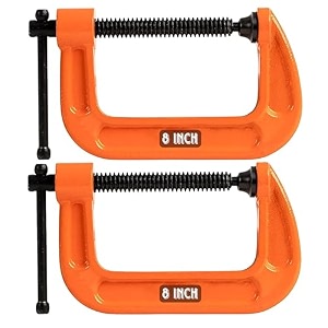 gizmo c-clamp c clamps set heavy duty g-clamp with chrome plated screw pack of 2 8 inch