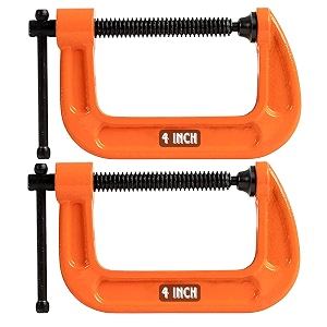 gizmo c-clamp c clamps set heavy duty g-clamp with chrome plated screw pack of 2 4 inch