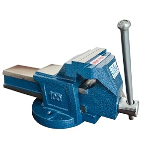gizmo sg iron bench vice 534 125mm heavy duty professional fixed base vise tool for table work universal diy tables clamp