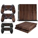 giZmoZ n gadgetZ PS4 Console Wood Skin Decal Mahogany Vinal Sticker + 2 Controller Skins Set