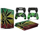 giZmoZ n gadgetZ PS4 Slim Console Weed Skin Decal Vinal Sticker + 2 Controller Skins Set