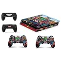 giZmoZ n gadgetZ Superhero Skins for PS4 PlayStation 4 Slim Console Decal Vinal Sticker + 2 Controller Set
