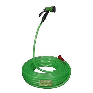 gjay ecom zone 5 mtr green color hose garden and car wash pvc pipe with high pressure spray gun amp accessories for gardencar washingbike washpet bath hose amp 8 mode spray gun 5 mtr length