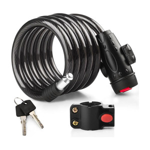 gjshop bicycle anti theft cable lock with 2 keys cycle lock with complimentary holder cycle lock