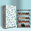 GK-JLPV 4 Tier Foldable Shoe Rack – Space Saver, Universal for Entry, Bedroom & Balcony Plastic, Metal Collapsible Shoe Stand (Peacock Feather Modern Printed(A4), 4 Shelves, DIY(Do-It-Yourself))