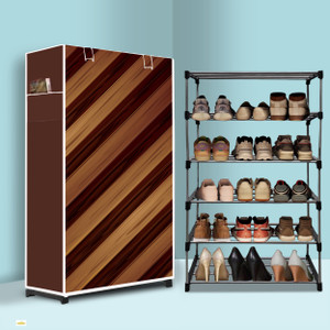 gk-jlpv 5 tier foldable shoe rack  space saver universal for entry bedroom  balcony plastic metal collapsible shoe stand wall panel modern printeda5 5 shelves diydo-it-yourself