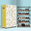 GK-JLPV 5 Tier Foldable Shoe Rack – Space Saver, Universal for Entry, Bedroom & Balcony Plastic, Metal Collapsible Shoe Stand (Warm Flower Modern Printed(A5), 5 Shelves, DIY(Do-It-Yourself))