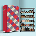 GK-JLPV 5 Tier Foldable Shoe Rack – Space Saver, Universal for Entry, Bedroom & Balcony Plastic, Metal Collapsible Shoe Stand