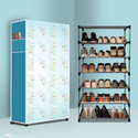 GK-JLPV 6 Tier Foldable Shoe Rack – Space Saver, Universal for Entry, Bedroom & Balcony Plastic, Metal Collapsible Shoe Stand