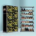 GK-JLPV 6 Tier Foldable Shoe Rack – Space Saver, Universal for Entry, Bedroom & Balcony Plastic, Metal Collapsible Shoe Stand (Daisy Floral Modern Print(A6), 6 Shelves, DIY(Do-It-Yourself))