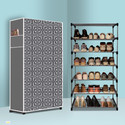 GK-JLPV 6 Tier Foldable Shoe Rack – Space Saver, Universal for Entry, Bedroom & Balcony Plastic, Metal Collapsible Shoe Stand
