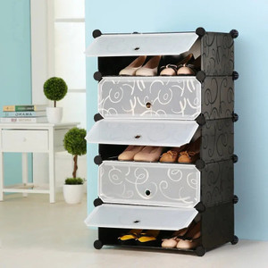gk-jlpv portable shoe rack organizer 30 pair tower shelfstorage cabinet stand expandable plastic metal collapsible shoe stand black  white 5 shelves diydo-it-yourself