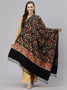 gk villa wool embroidered women shawl