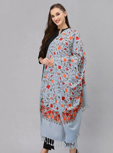 gk villa wool embroidered women shawl
