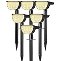 GKGG Solar Lights Outdoor Waterproof IP65, Solar Powered 76 LED 3 Lighting Modes Solar Spot Lights Outdoor for Yard Garden Landscape Pathway (Warm White, 6 Pack)