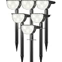 GKGG Solar Lights Outdoor Waterproof IP65, Solar Powered 76 LED 3 Lighting Modes Solar Spot Lights Outdoor for Yard Garden Landscape Pathway (White, 6 Pack)