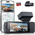 GKU Dash Cam Front and Rear, 4K+1080P Dashcam for car, Built-in 5G WiFi, GPS, 64GB SDcard Included, Touch Screen 3.18 Inch, 24H Parking Monitoring, WDR, Super Night Vision (D700-IN)