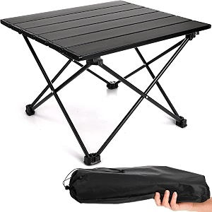 glaceon camping table portable outdoor lightweight folding camp table roll up tabletop with carrying bag- small compact picnic table for camping bbq hiking fishing gl-04