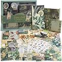 (346Pcs) Paper Junk Journal &amp; Scrapbook Kit with Creative Decor Journaling Supplies, Stationery, Stickers, A6 Grid Notebook with Graph Ruled Page Gift for Girl (Nature Green Scrapbook)