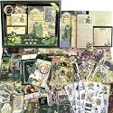 GLADBACK (346Pcs) Paper Junk Journal &amp; Scrapbook Kit with Creative Decor Journaling Supplies, Stationery, Stickers, A6 Grid Notebook with Graph Ruled Page Gift for Girl (Botanical Scrapbook)