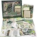 (346Pcs) Paper Junk Journal &amp; Scrapbook Kit with Creative Decor Journaling Supplies, Stationery, Stickers, A6 Grid Notebook with Graph Ruled Page Gift for Girl (Blue sky Scrapbook)