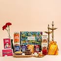 Gladful 11-in-1 Bloom & Bliss Rakhi Gift Box – Millet Snacks, Date Nut Squares, Loyka Brittle, Rakhi Set, Festive Potli, Roli Chawal & Card
