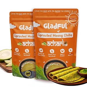gladful achari chilla mix - low gi diabetes-friendly amp gluten-free - no maida palm oil amp trans-fat - vegan amp high