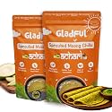 Gladful Achari Chilla Mix - Low GI, Diabetes-Friendly &amp; Gluten-Free - No Maida, Palm Oil &amp; Trans-Fat - Vegan &amp; High-Protein Chilla/Dosa Mix - Anytime Snack for Kids &amp; Family - Pack of 2 (200g each)