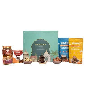 gladful bageecha delight collection - premium roasted nuts amp gourmet chocolate pancake assortment with date nut squares