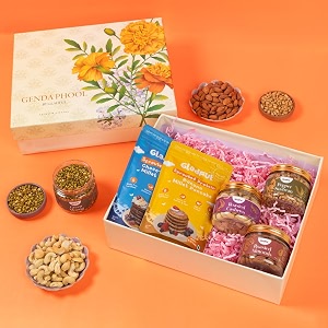 gladful healthy delight wholesome snack gift box  premium roasted nuts legumes amp flavored pancake mixes