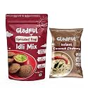 Gladful Instant Ragi Idli and Coconut Chutney Mix - No Palm Oil, No Transfat, High Fibre, Protein-Rich Breakfast, Vegan, No Artificial Additives - Pack of 2