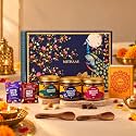 Gladful Mithaas Diwali Gift Box | 8 Items | Festive Delights with Chocolate Crunchy Spread, Cocktail Nut Mix, Makhana Cracker & Date Nut Square Bites | Premium Gift Hamper