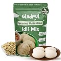 Gladful Multi Millet Idli Mix - No Palm Oil, No Transfat, Premium Instant Millet Idli Mix High Fiber, Instant Plant Protein Healthy Breakfast - Pack of 1-400g