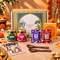 Gladful Prakriti Diwali Gift Box | 7 Items | Festive Mix of Makhana Cracker, Cocktail Nut Mix & Date Nut Square Bites | Thoughtful Gift Hamper with Greeting Card for Loved Ones